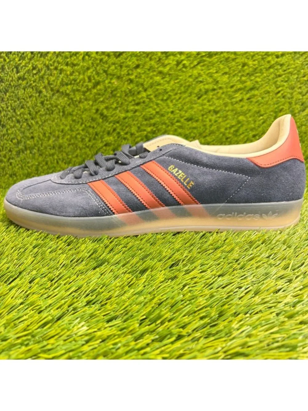 Adidas Gazelle Indoor Mens Size 13 Navy Blue Red Athletic Suede Shoes Sneakers